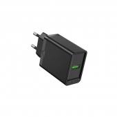 Сетевое зарядное устройство Vention на 1 порт USB A QC 3.0 2.4A Черный FABB0-EU