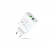 Сетевое зарядное устройство Vention на 2 порта USB (A+A) QC 3.0 Белый FBAW0-EU