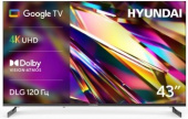 Телевизор LED Hyundai 43" H-LED43BU7011 Google TV Frameless Metal черный 4K Ultra HD 60Hz MEMC DVB-T