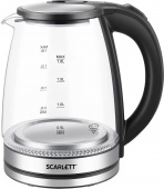 Чайник электрический Scarlett SC-EK27G103 1.8л. 1800Вт сталь/черный корпус: стекло/металл/пластик