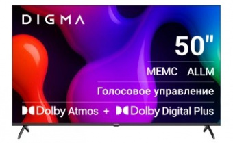 Телевизор QLED Digma 50" DM-LED50UQB31 Google TV Frameless Metal черный/черный 4K Ultra HD 60Hz MEMC