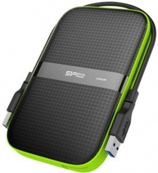 Жесткий диск Silicon Power USB 3.0 4Tb SP040TBPHDA60S3K A60 Armor 2.5" черный/зеленый