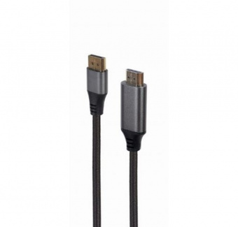 Кабель DisplayPort-HDMI Cablexpert, 4K, 1.8м, 20M/19M, черный, экран, пакет (CC-DP-HDMI-4K-6) GEMBIR