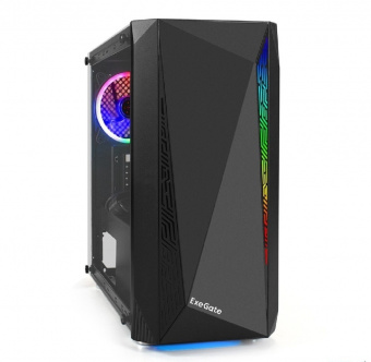 Корпус EXEGATE Mistery R2 EX294472RUS черныйБП 400Wбоковаяпанель-закаленноестекло 2*USB+1*USB3.0ауди