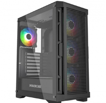 Корпус POWERCASE Ultimate Black CUB-A4 без БП окно из закаленного стекла ARGB USB 3.0 2*USB2.0 audio