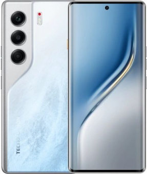 Смартфон Tecno Camon 40 Pro 5G 256Gb 8Gb белый ледяной моноблок 3G 4G 6.67" Android 14 50Mpix 802.11