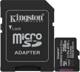 Флеш карта microSDXC 256GB Kingston SDCS3/256GB Canvas Select Plus V10 A1 + adapter