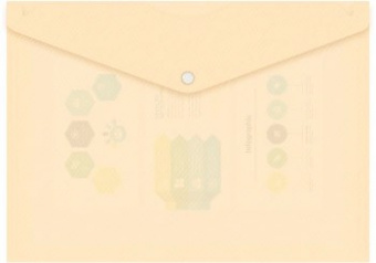 Конверт на кнопке Бюрократ DeLuxe DL801MILK/1 A4 пластик 0.18мм молочный