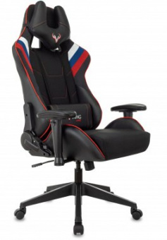 Кресло игровое Бюрократ VIKING 4 AERO RUS две подушки белый/синий/красный черный искусст.кожа/ткань