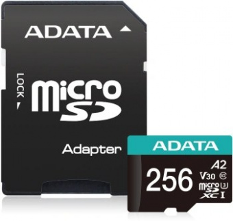 Флеш карта microSDXC 256GB A-Data AUSDX256GUI3V30SA2-RA1 Premier Pro + adapter