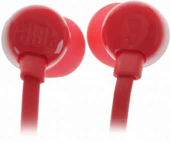 Гарнитура внутриканальные JBL Tune 110 1.2м красный проводные в ушной раковине (JBLT110RED)