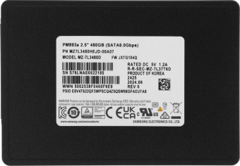 Накопитель SSD Samsung SATA-III 480GB MZ7L3480HEJD-00A07 PM893A 2.5" 1 DWPD OEM