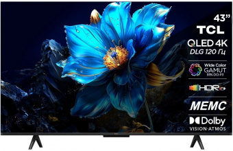 Телевизор QLED TCL 43" 43P7K черный 4K Ultra HD 60Hz DVB-T DVB-T2 DVB-C DVB-S DVB-S2 USB WiFi Smart 