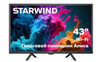 Телевизор LED Starwind 43" SW-LED43UG405 Яндекс.ТВ Frameless черный 4K Ultra HD 60Hz DVB-T DVB-T2 DV