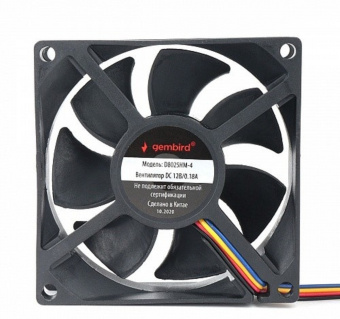 Вентилятор для корпуса GEMBIRD D8025HM-4 80x80x25mm, 3000rpm, 30.5CFM, 32.35dBA, 4pin