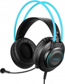 Наушники с микрофоном A4Tech Fstyler FH200i серый/синий 1.8м накладные оголовье (FH200I BLUE)