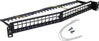 Патч-панель наборная Lanmaster LAN-PPAR24OK-STP 19" 1U 24xRJ45 STP