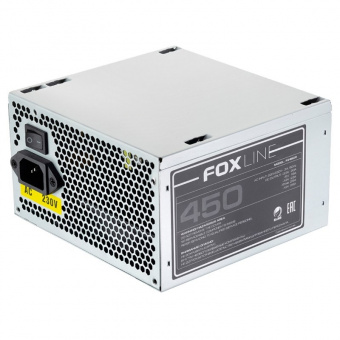 Блок питания ATX FOXLINE FZ450R 450 Вт, NOPFC, 120FAN, 2xSATA, 2xPATA, 1xFDD, 24+4