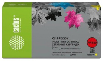 Картридж струйный Cactus CS-PFI320Y PFI-320 Y желт.пигм. (300мл) для Canon imagePROGRAF TM-200/TM-20