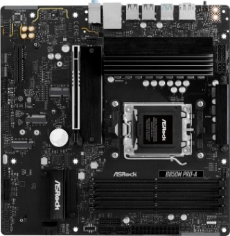 Материнская плата ASROCK B850M PRO-A AM5 B850 4*DDR5 4*SATA 4*M.2 4*USB 2.0 3*USB 3.2 2*Type-C 2*PCI