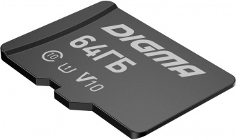 Флеш карта microSDXC 64GB Digma CARD10 V10 + adapter