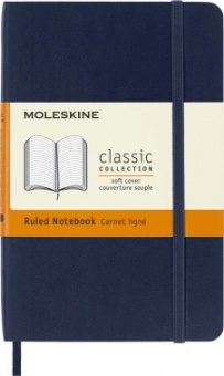 Блокнот Moleskine CLASSIC SOFT QP611B20 Pocket 90x140мм 192стр. линейка мягкая обложка синий сапфир