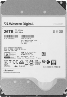 Жесткий диск WD SATA-III 26TB 0F65672 WUH722626ALE6L4 Server Ultrastar DC HC590 4KN (7200rpm) 512Mb 
