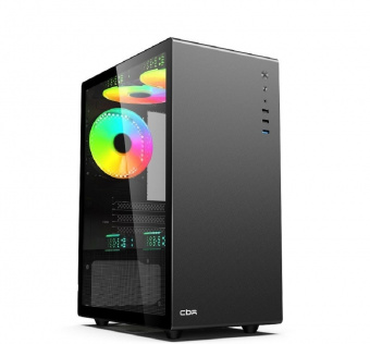 Корпус CBR ATX Miditower V500, без БП, 1*USB 3.0, 2*USB 2.0, HD Audio+Mic, Black [PCC-MATX-V500-WPSU