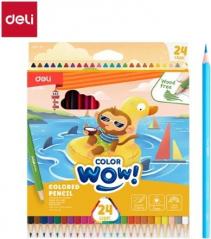 Карандаши цв. Deli EC00120 ColoRun трехгран. пластик 24цв. коробка/европод. (24шт)