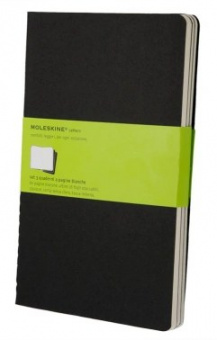 Блокнот Moleskine CAHIER JOURNAL QP318 Large 130х210мм обложка картон 80стр. нелинованный черный (3ш