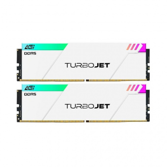 Оперативная память AGI DDR5 6400MHz CL36 32GB Kit (16GBx2) OC UDIMM +White HEAT SINK –Turbojet+RGB l